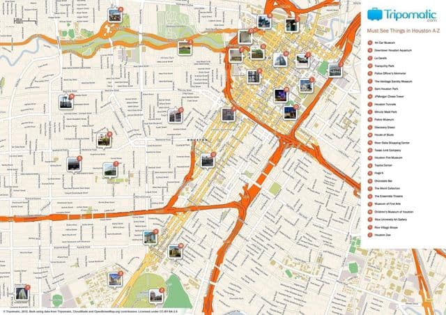 Mapa da cidade de Houston