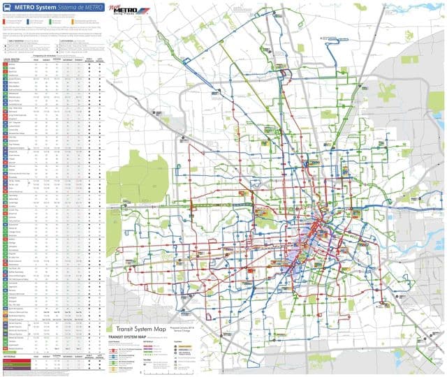 Mapa da rodoviária de Houston