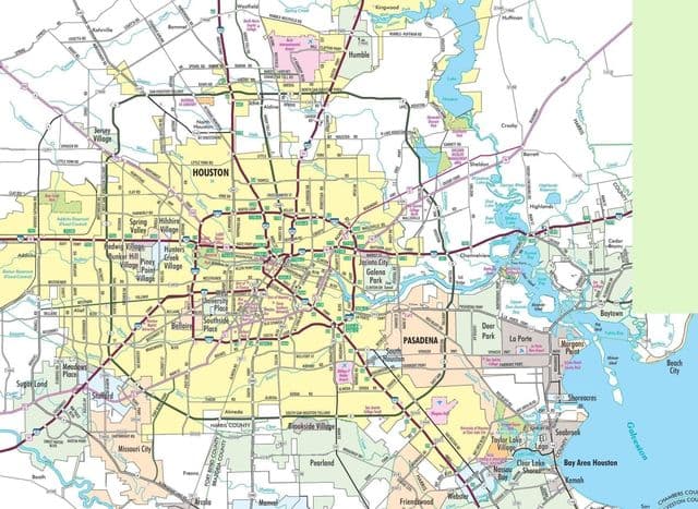 Mapa da cidade de Houston