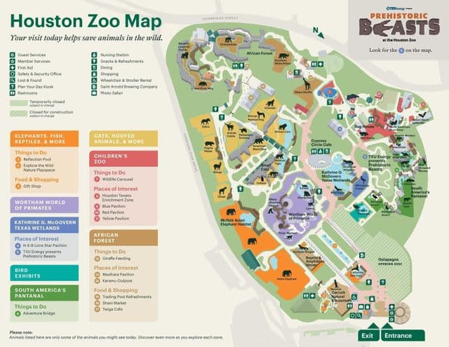 Mapa do Parque Zoológico de Houston